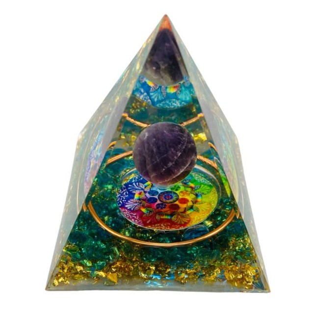 Orgone Pyramid, Amethyst Chakra Orgone Pyramid, Amethyst Chakra