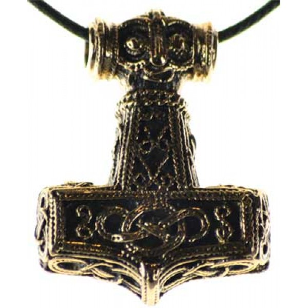 Mjolnir Pendant, Bronze, Lg