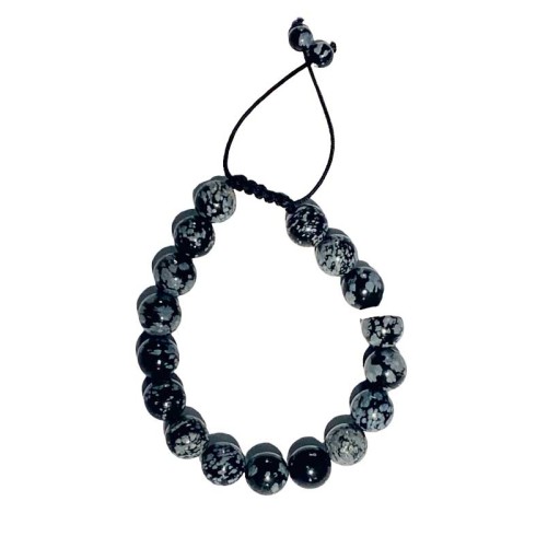 Bracelet en obsidienne flocon de neige Bracelet en obsidienne flocon de neige