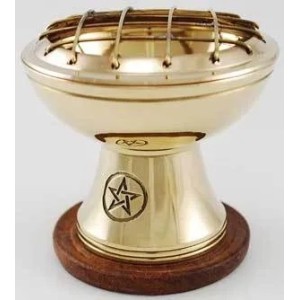 Brûleur d’encens au charbon de bois en laiton, Pentacle Brûleur d’encens au charbon de bois en laiton, Pentacle