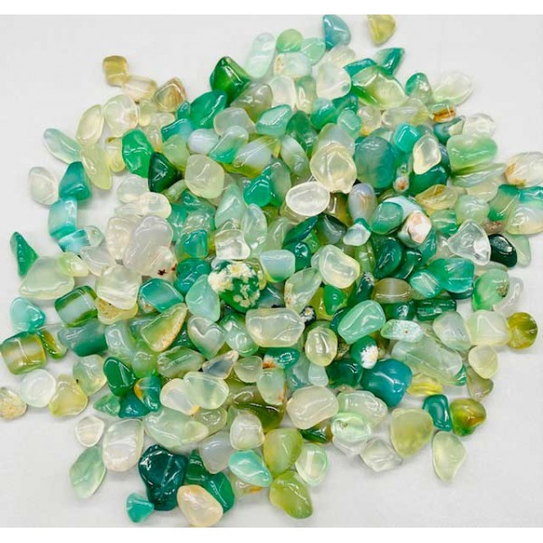 Green Agate Chip Stones, 1 oz