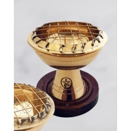 Brûleur d’encens au charbon de bois en laiton, Pentacle Brûleur d’encens au charbon de bois en laiton, Pentacle