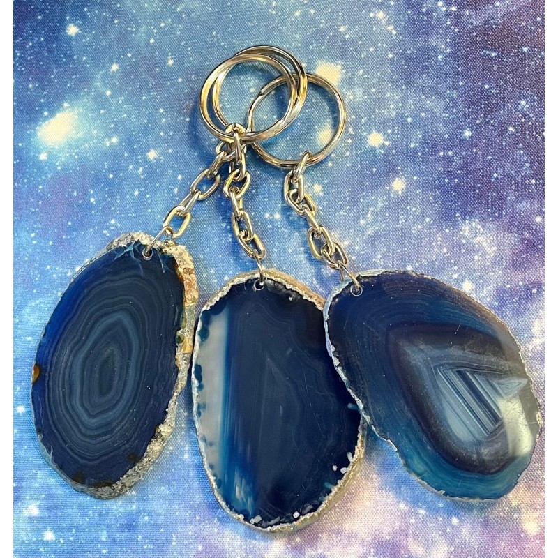 Porte-clés: Agate Slice - Bleu Porte-clés: Agate Slice - Bleu