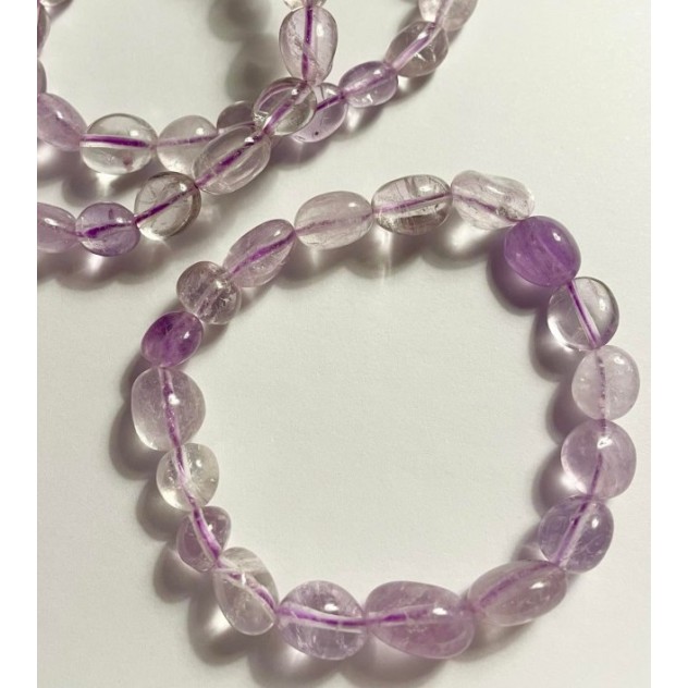Bracelet de pierre précieuse d’améthyste, culbuté