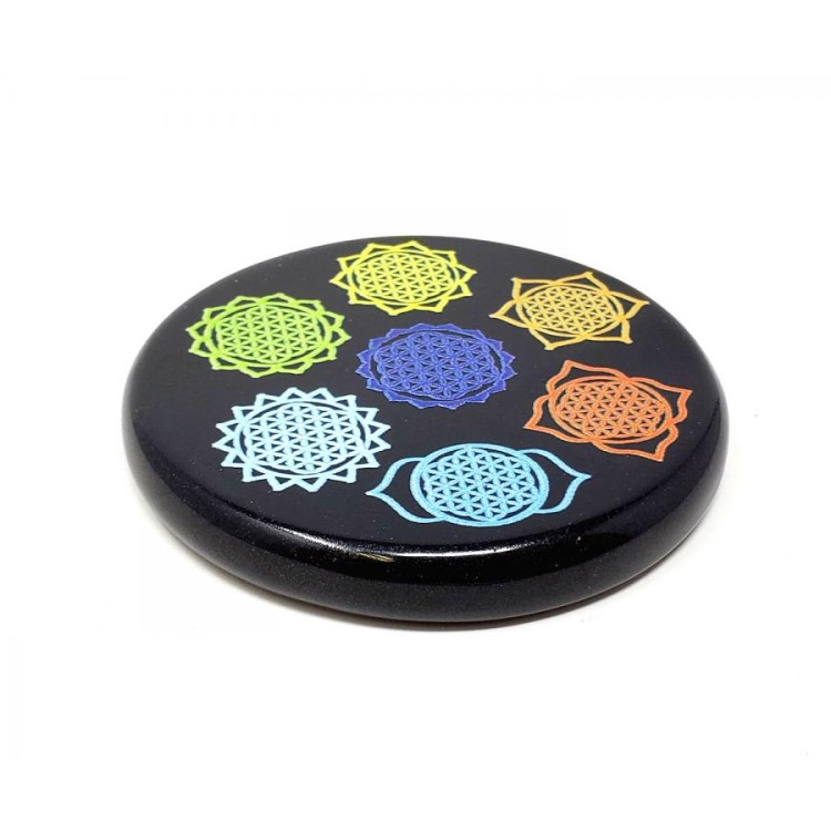 Tuile de chakra d’agate noire Tuile de chakra d’agate noire