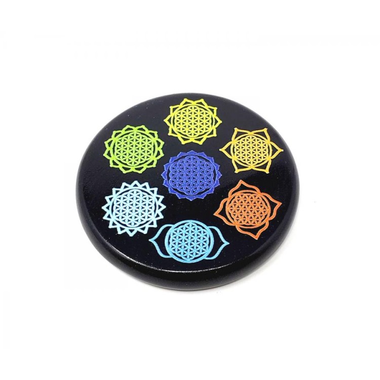 Tuile de chakra d’agate noire Tuile de chakra d’agate noire