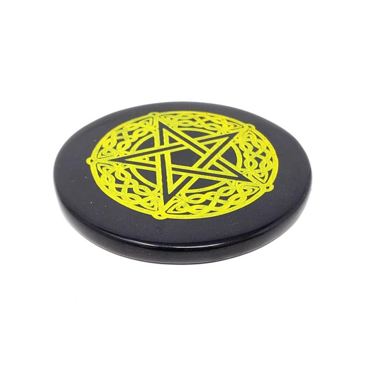 Tuile Pentacle en agate noire Tuile Pentacle en agate noire