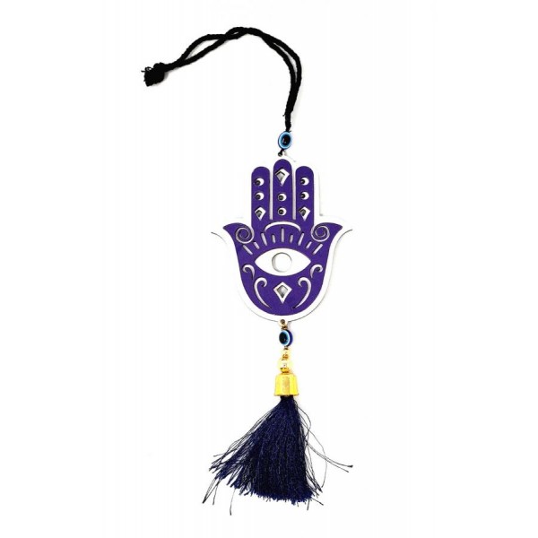 Hamsa Hand Hanging, Blue/Purple