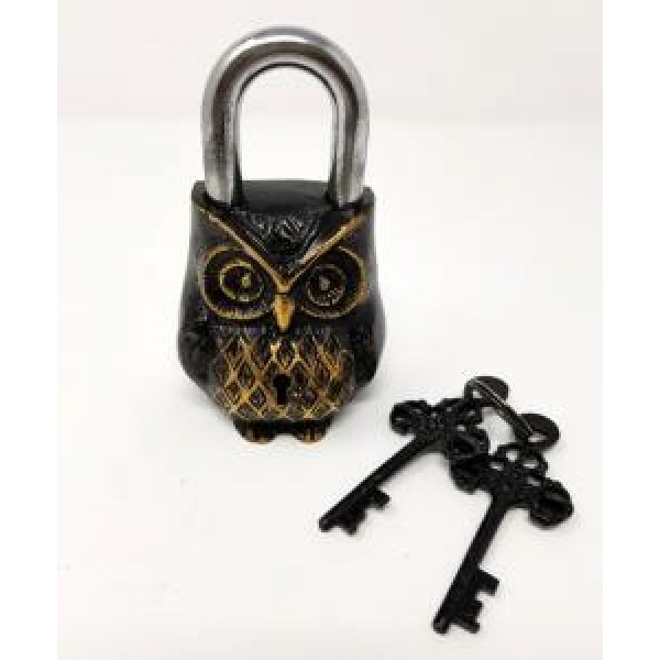 Mystical Owl Antique Lock and Key