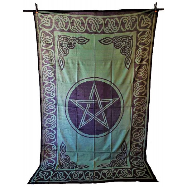 Celtic Pentacle Tapestry, Green