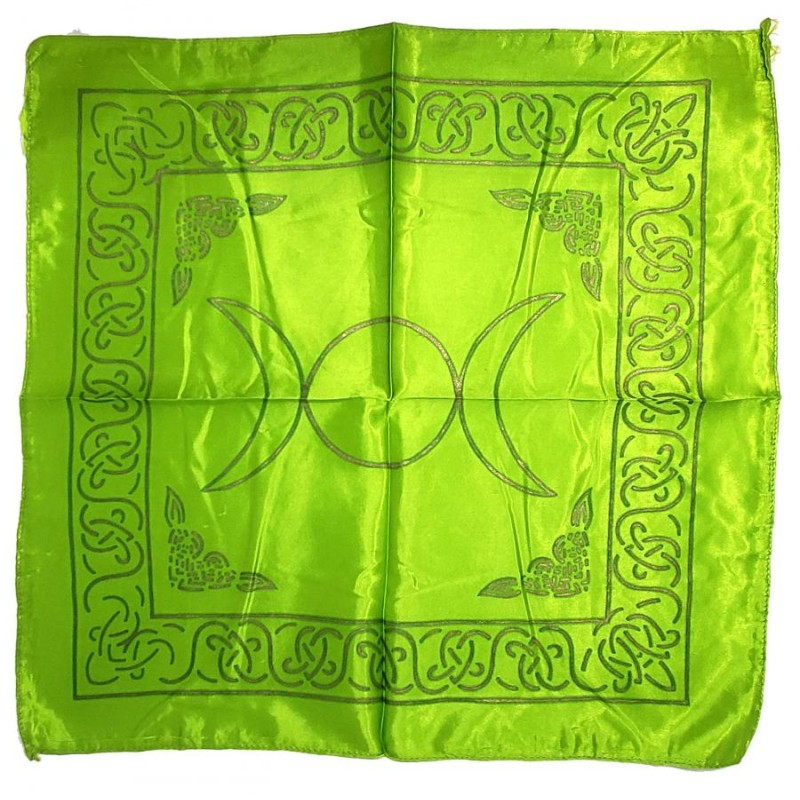 Altar Cloth, Lime Green Triple Moon Altar Cloth, Lime Green Triple Moon