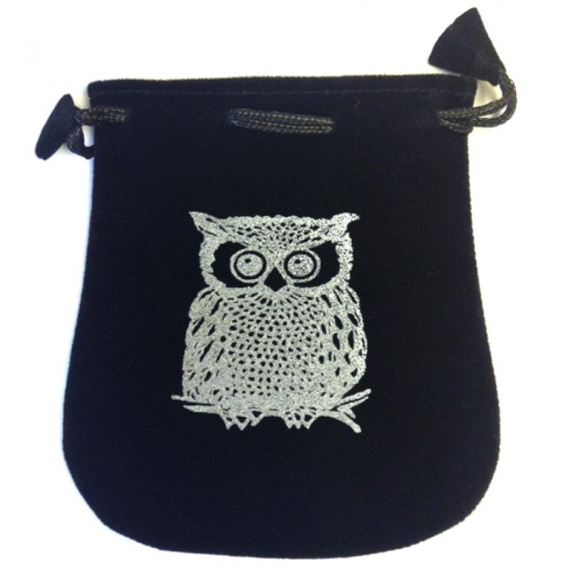 Sac à cordon de velours hibou Sac à cordon de velours hibou