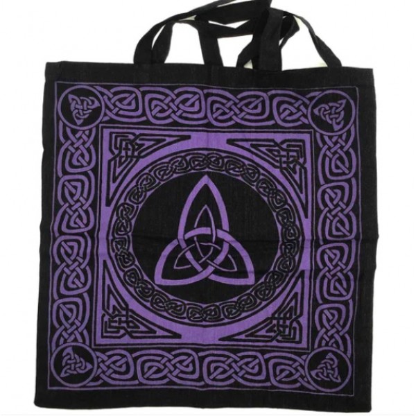 Tote Bag: Celtic Triquetra, Purple/Black