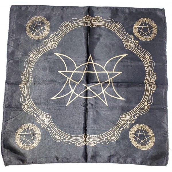 Altar Cloth, Black Multi-Pentacle Moon