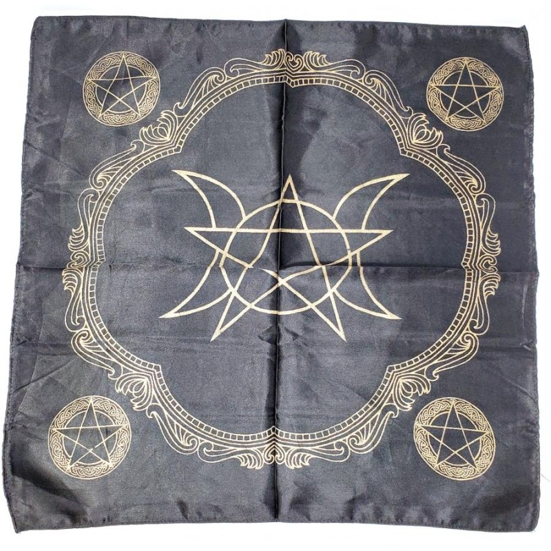 Tissu d’autel, Lune noire multi-pentacle Tissu d’autel, Lune noire multi-pentacle