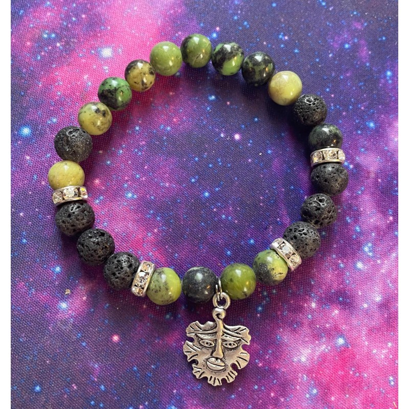 Chrysoprase & Lava Greenman Bracelet Chrysoprase & Lava Greenman Bracelet