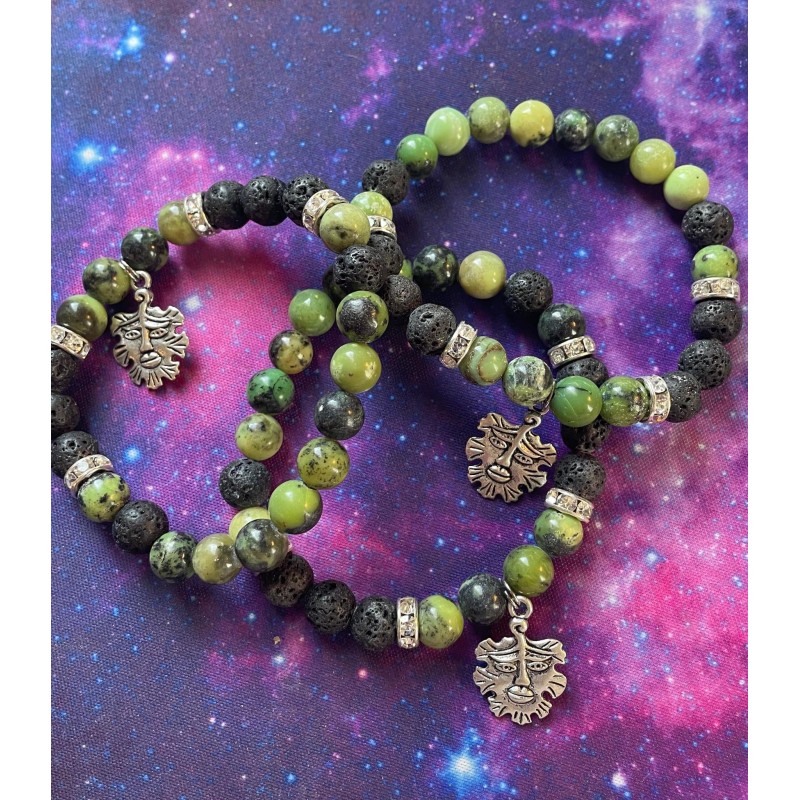 Chrysoprase & Lava Greenman Bracelet Chrysoprase & Lava Greenman Bracelet