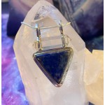 Lapis & Quartz Crystal Pendant, Sterling