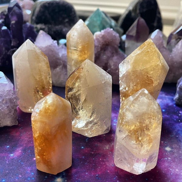 Citrine Standing Crystal Points ~ For Joy &  Happiness