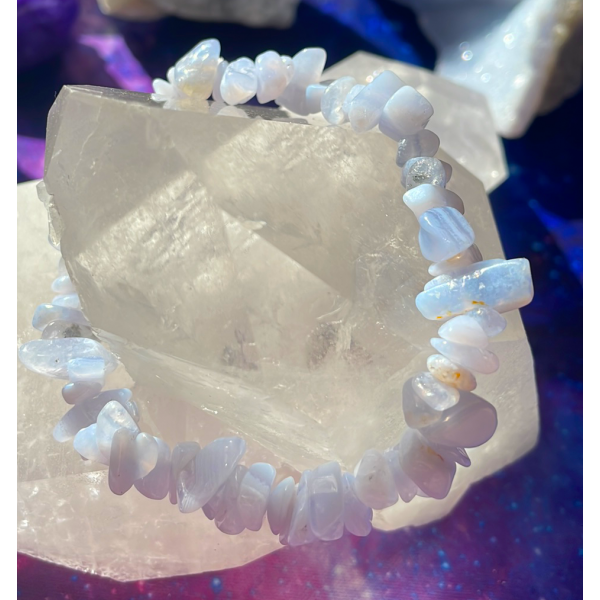 Blue Lace Agate Chipstone Bracelet ~ For Serenity
