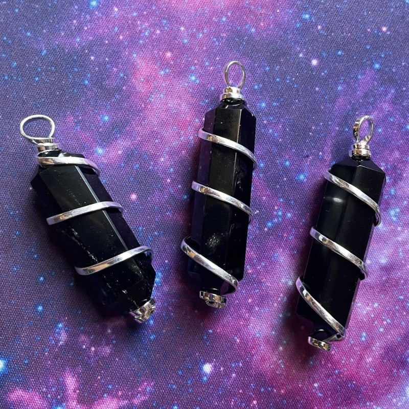 Black Obsidian Twist Pendant Black Obsidian Twist Pendant