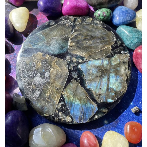 Labradorite Mosaic Charging Plate A ~ For Aura Protection
