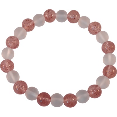 Strawberry Quartz Bracelet, 8mm Strawberry Quartz Bracelet, 8mm