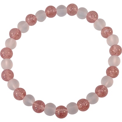 Strawberry Quartz Bracelet, 6 mm