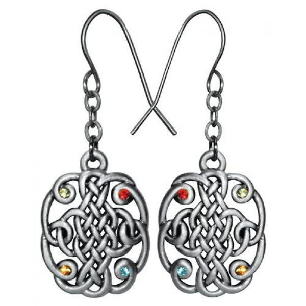Celtic Knot Earrings, Multi-Jewel