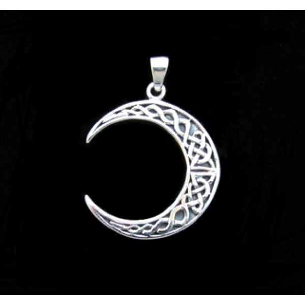 Celtic Moon Pendant, Sterling