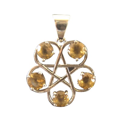Pentacle de citrine, sterling Pentacle de citrine, sterling