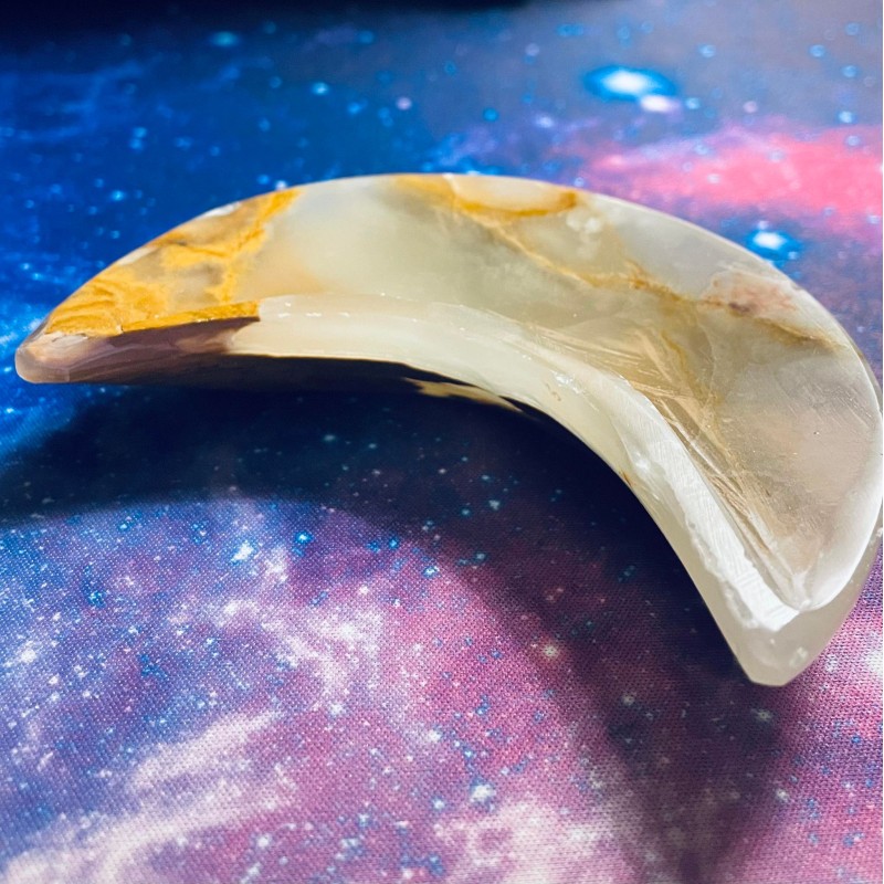 Rainbow Onyx Moon Dish - A Rainbow Onyx Moon Dish - A