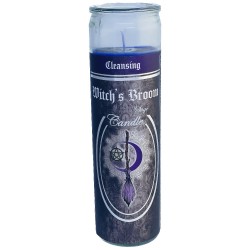 Glass Ritual Candle: Witch's Broom - Sage