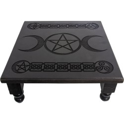 Celtic Pentacle Altar Table, Black