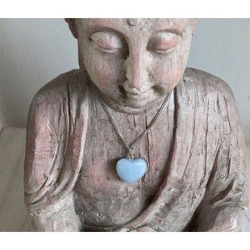 Angelite Gem Heart Pendant Angelite Gem Heart Pendant