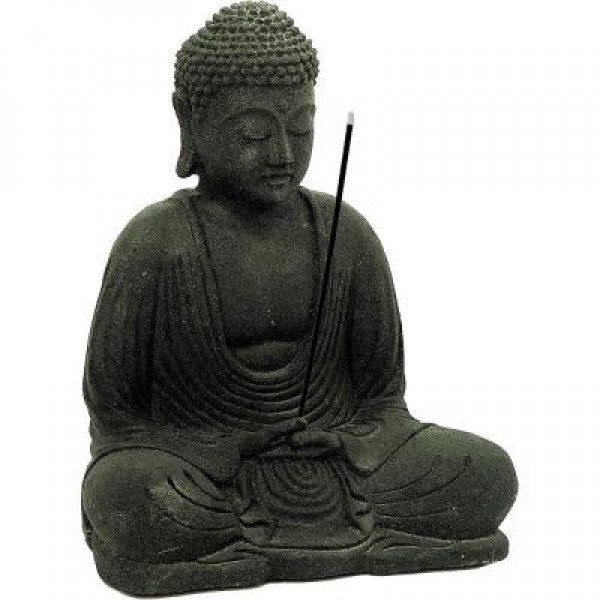 Buddha Statue / Incense Holder, Volcanic Stone