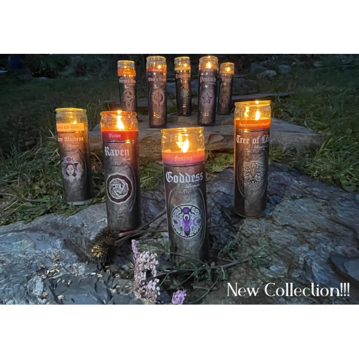 Glass Ritual Candle: Goddess - Lavender Glass Ritual Candle: Goddess - Lavender