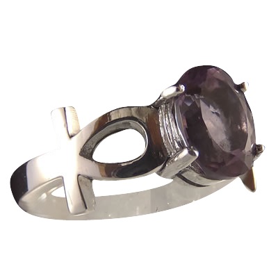 Bague Amethyst Ankh, Sterling Bague Amethyst Ankh, Sterling