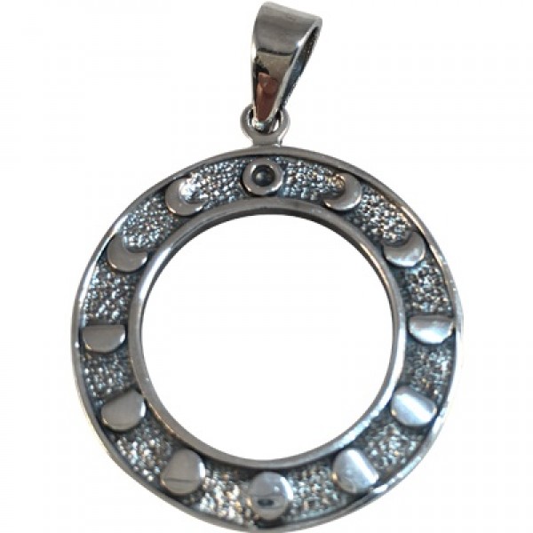 Moon Phase Ring Pendant, Sterling