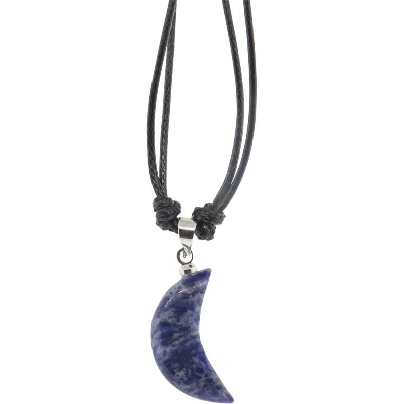Crystal Moon Pendant: Sodalite