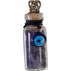 Evil Eye Sapphire Bottle Pendant