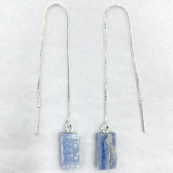 Blue Kyanite Chain Earrings