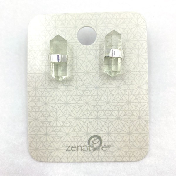 Boucles d’oreilles en cristal de prasiolite Boucles d’oreilles en cristal de prasiolite