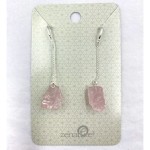 Rose Quartz Crystal Chain Earrings