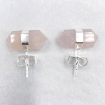 Boucles d’oreilles en cristal de quartz rose