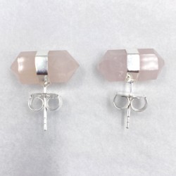 Rose Quartz Crystal Earrings 