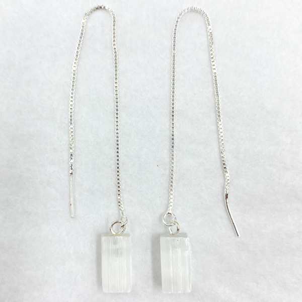 Selenite Crystal Chain Earrings