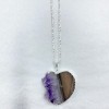 Pendentif Tranche de cœur en améthyste Pendentif Tranche de cœur en améthyste