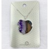 Pendentif Tranche de cœur en améthyste Pendentif Tranche de cœur en améthyste