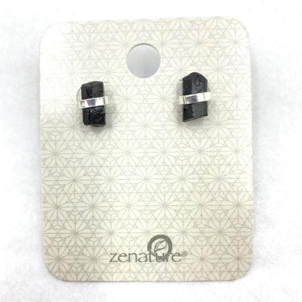 Boucles d’oreilles à goujons de tourmaline noire Boucles d’oreilles à goujons de tourmaline noire